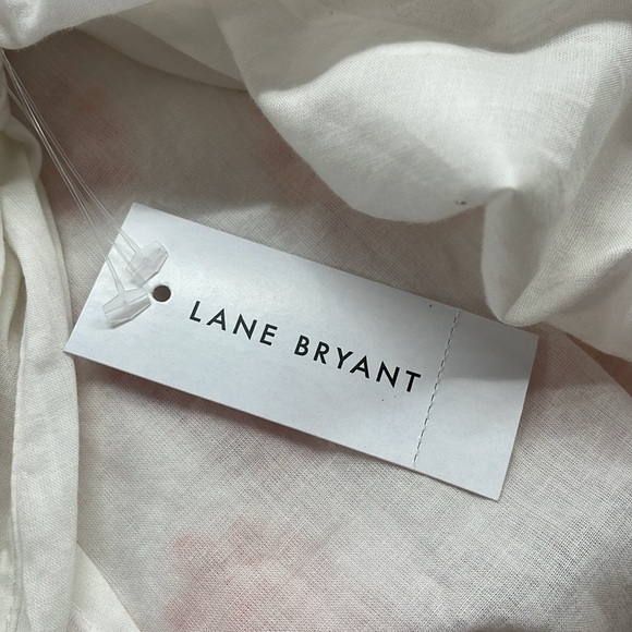 Lane Bryant NWT White Tie-Front Embroidered Eyelet Overpiece Top 22/24 - Picture 13 of 14